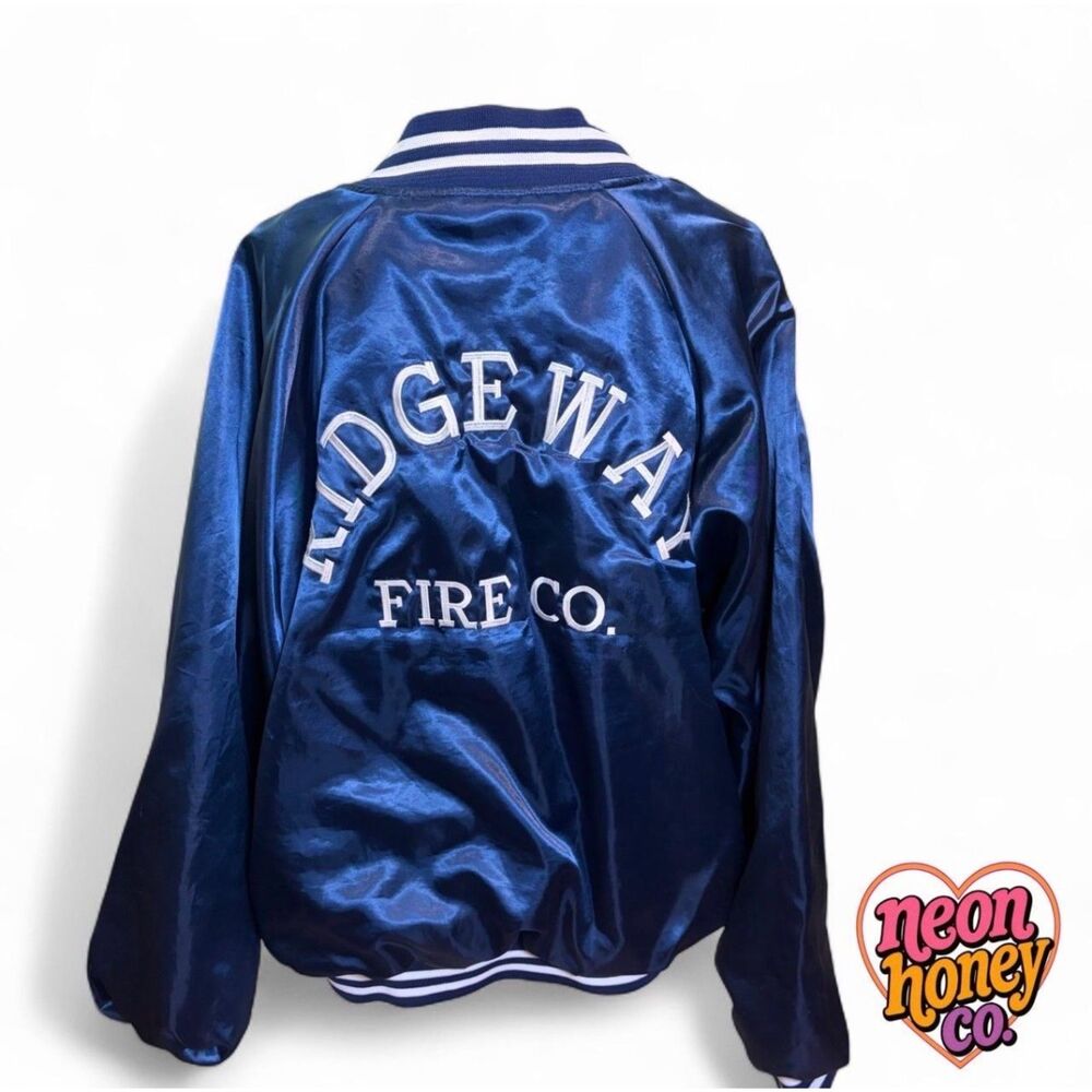 Vintage Hartwell Ridgeway Fire Co. Satin Bomber Jacket – Size XXL